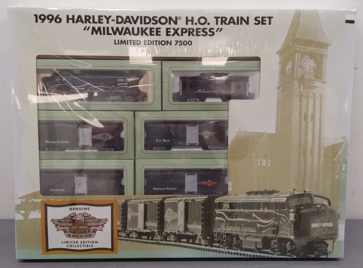 Harley Davidson 99340-96v HO Scale 1996 "Milwaukee Express" Train Set MT/Box