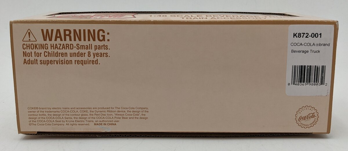 K-Line K872-001 1:48 Diecast Coca-Cola Nostalgic Beverage Truck NIB