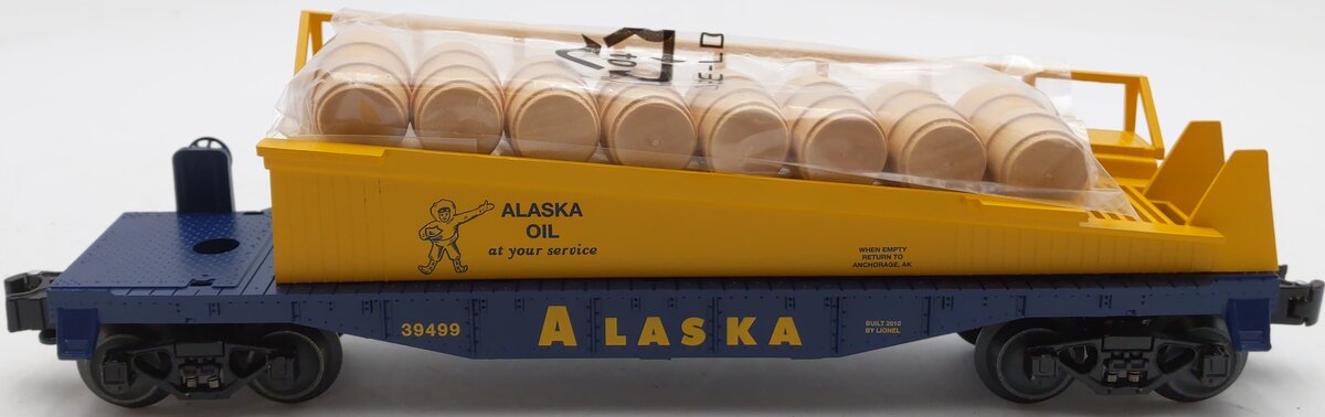 Lionel 6-39499 O Gauge Alaska Oil Barrel Ramp Car LN/Box