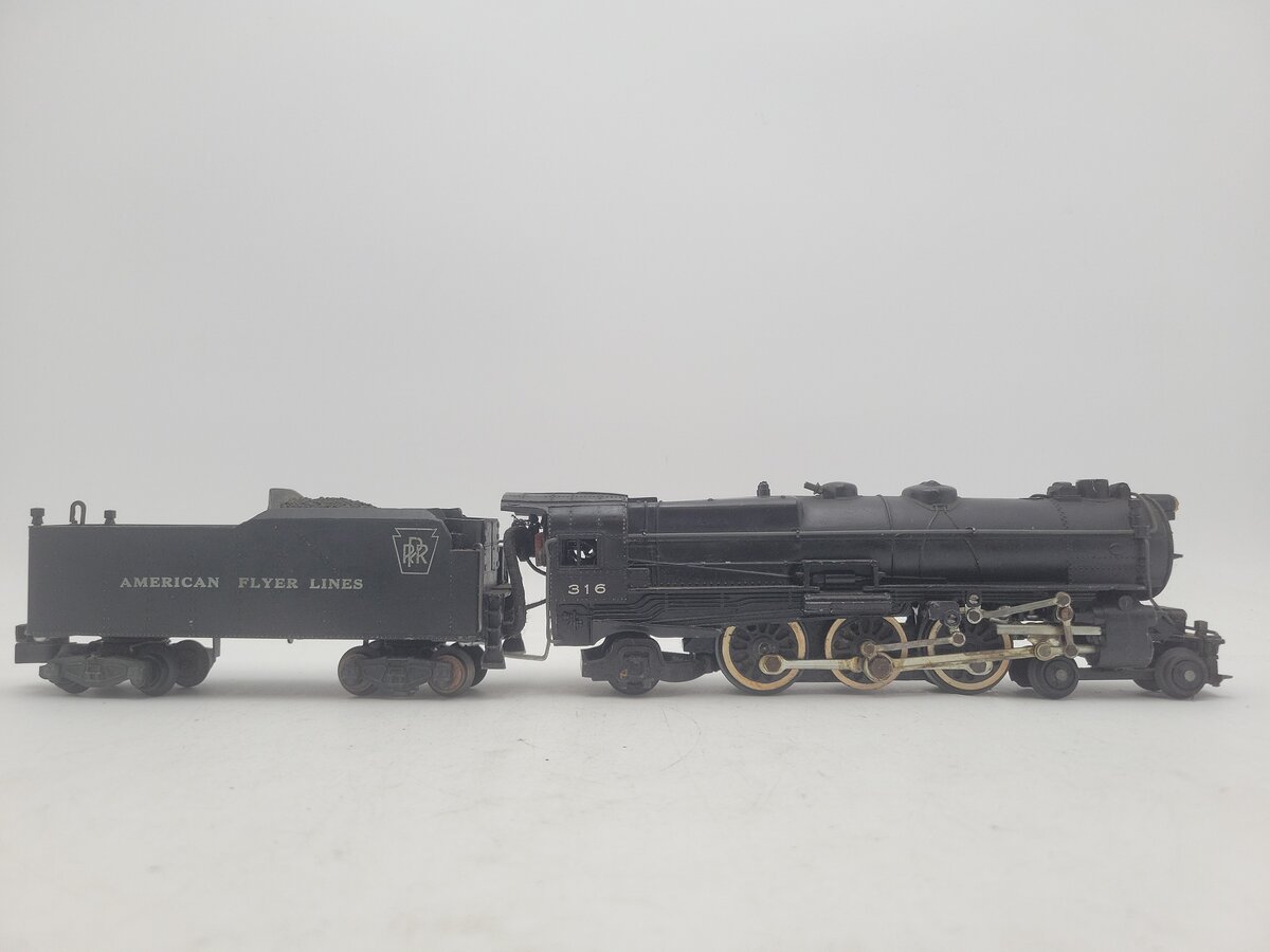 American Flyer 316 Vintage S AFL/PRR 4-6-2 K5 Steam Locomotive & Tender VG