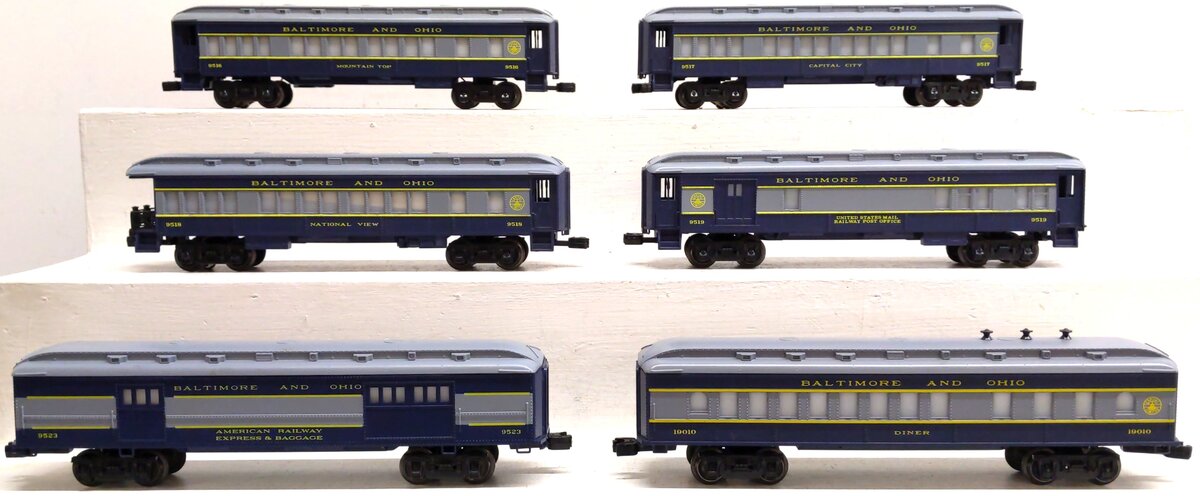 Lionel O Gauge Baltimore & Ohio Passenger Car Set (Set of 6) EX