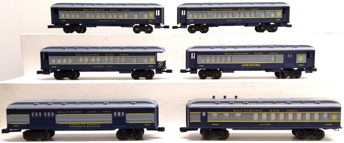 Lionel O Gauge Baltimore & Ohio Passenger Car Set (Set of 6) EX