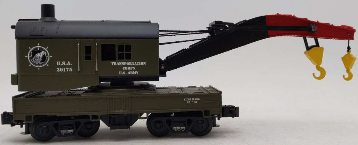 MTH 30-7994 O Gauge U.S. Army Crane Car LN/Box