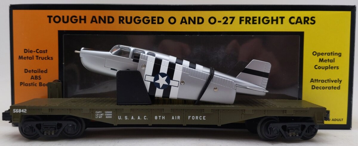 MTH 30-76132 USAAC Air Force Flatcar w/Airplane #56842 EX/Box