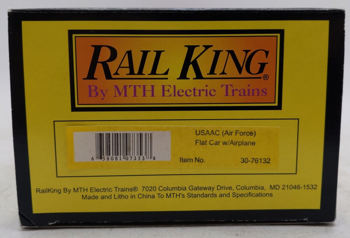 MTH 30-76132 USAAC Air Force Flatcar w/Airplane #56842 EX/Box