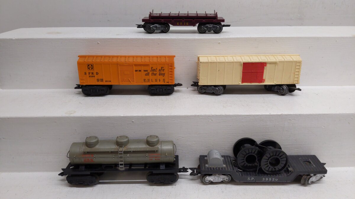Marx Vintage O Gauge Train Cars Unnumbered ERIE, 39520, 284, 3280, 43461 [5] VG