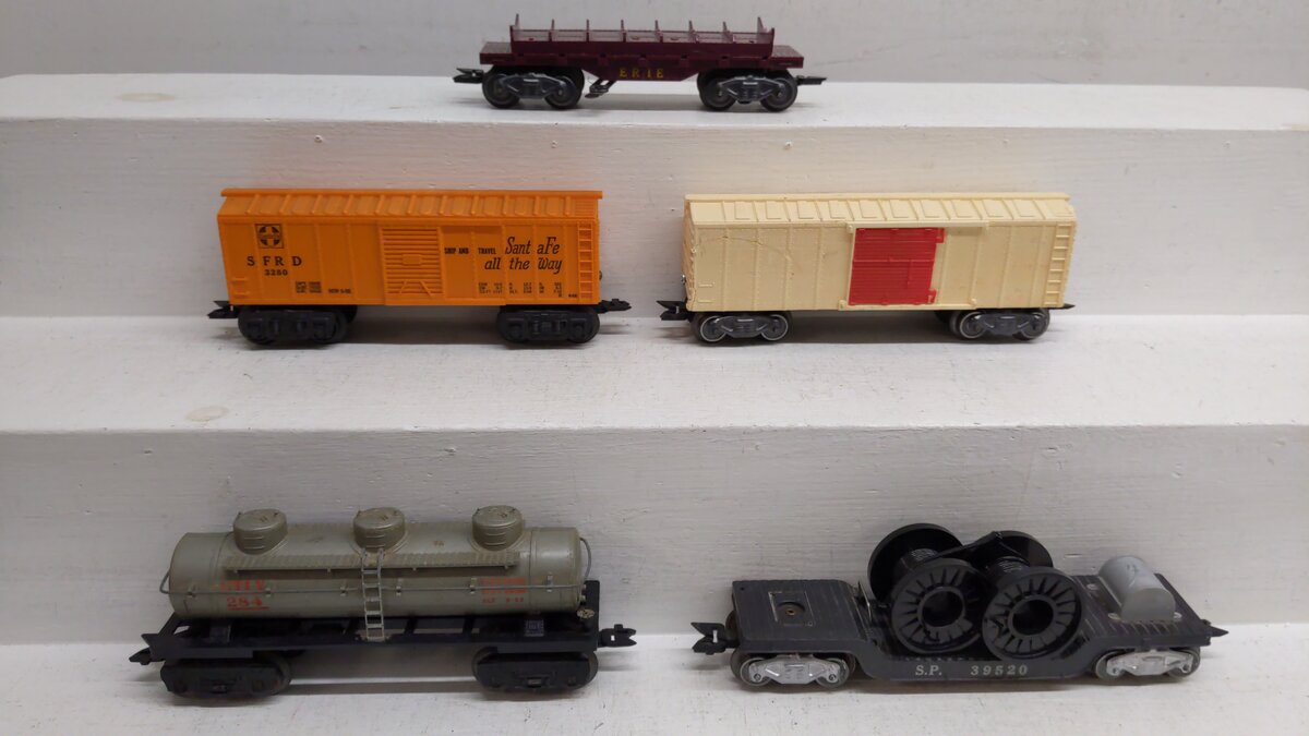 Marx Vintage O Gauge Train Cars Unnumbered ERIE, 39520, 284, 3280, 43461 [5] VG