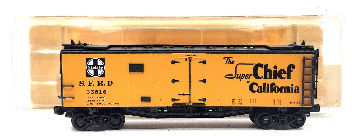 Tex-N-Rails 35816 N Scale Sata Fe "Super Chief" Refrigerator Car EX/Box