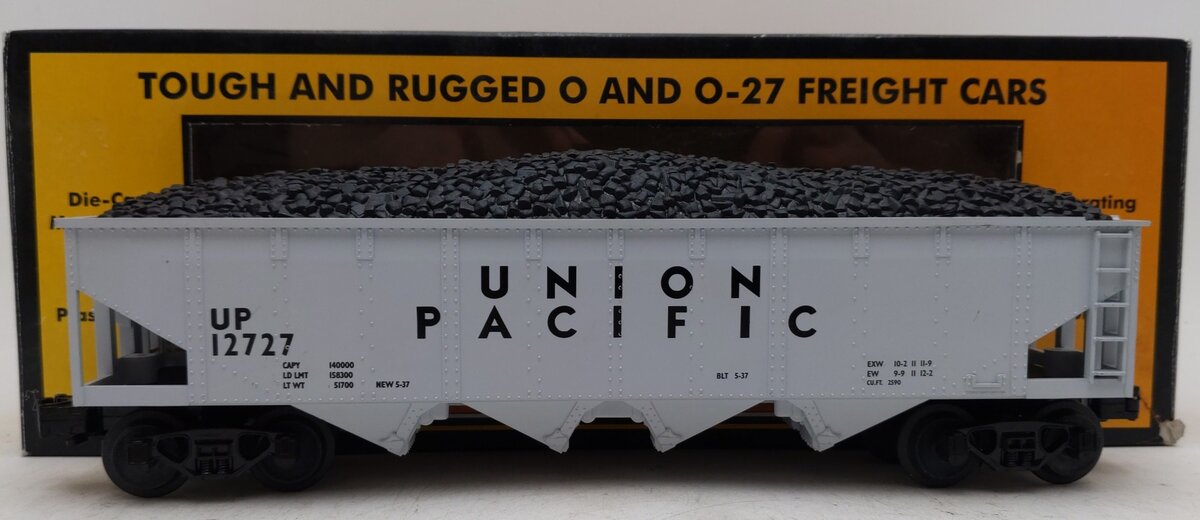 MTH 30-7509 O Gauge Union Pacific Semi-Scale Hopper #12727 EX/Box