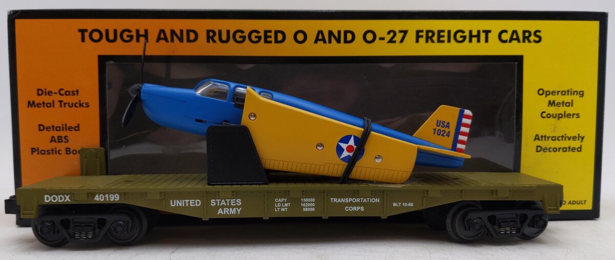 MTH 30-76004 Army Flatcar w/Airplane EX/Box
