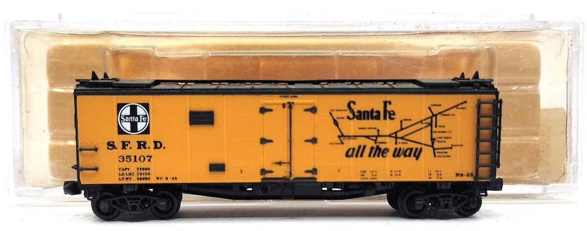 Tex-N-Rails 35107 N Scale A.T.S.F "Santa Fe All The Way" Reefer Car #35107 LN/Box