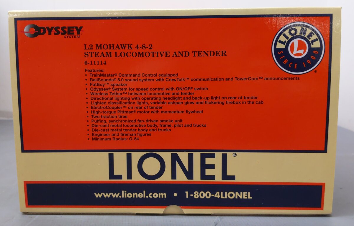 Lionel 6-11114 O NYC L-2 Mohawk Steam Locomotive &Tender w/TMCC #2795 EX/Box