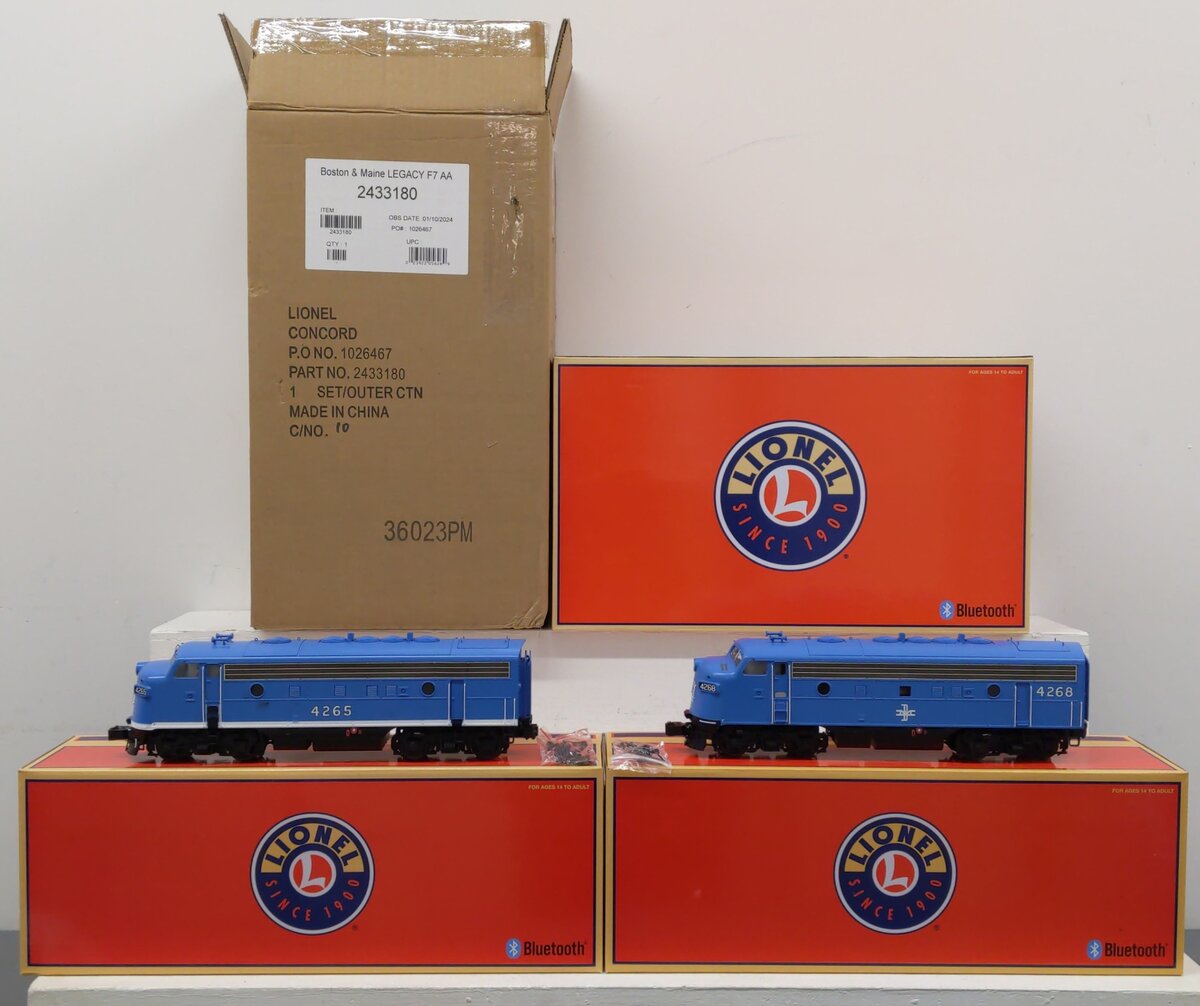 Lionel 2433180 O BM Legacy F7 AA Diesel Locomotive #4265,#4268 (Set of 2) EX/Box
