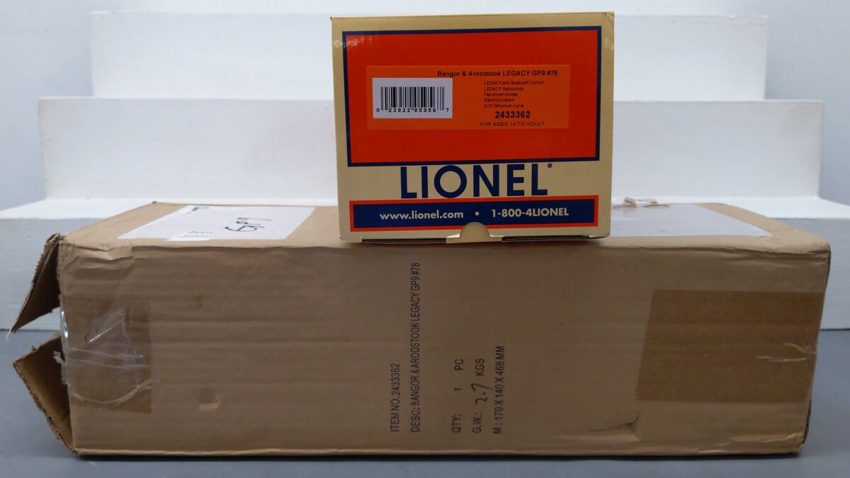 Lionel 2433362 Bangor & Aroostook LEGACY GP9 Diesel Locomotive #78 EX/Box