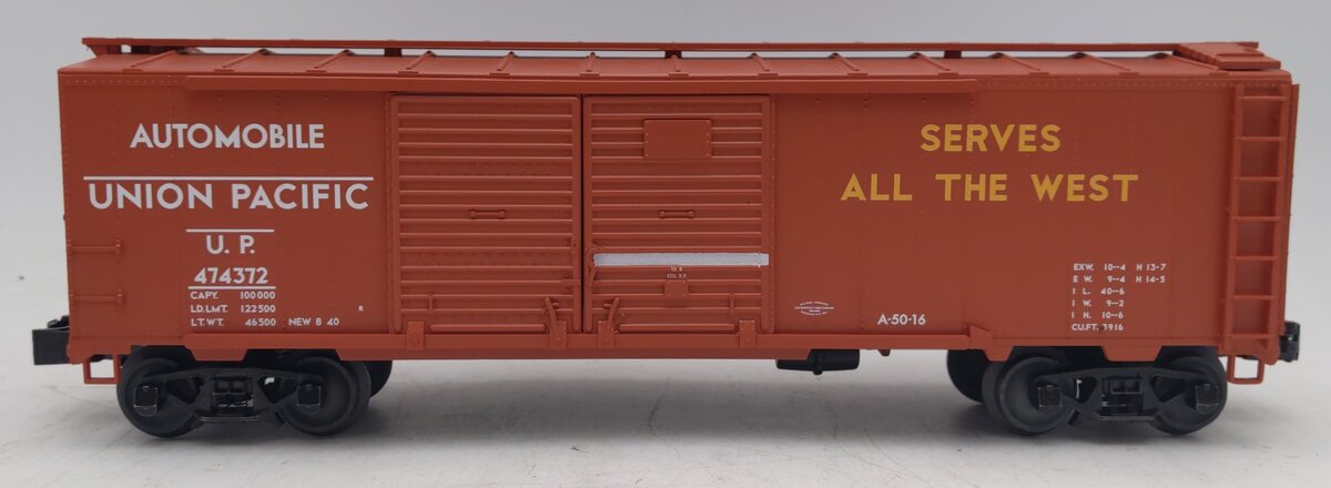 Lionel 2542462 O Union Pacific 40' Double Door Boxcar #474372 EX/Box