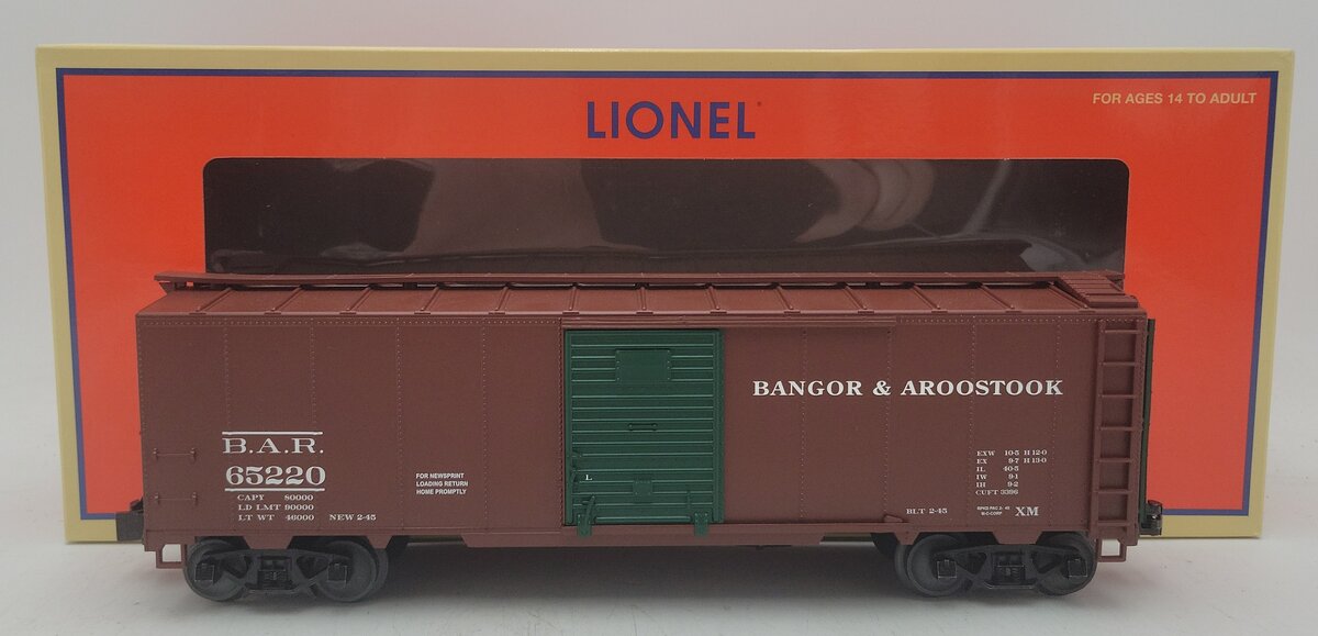 Lionel 2442261 Bangor and Aroostook Steel Side Box Car #65220 EX/Box