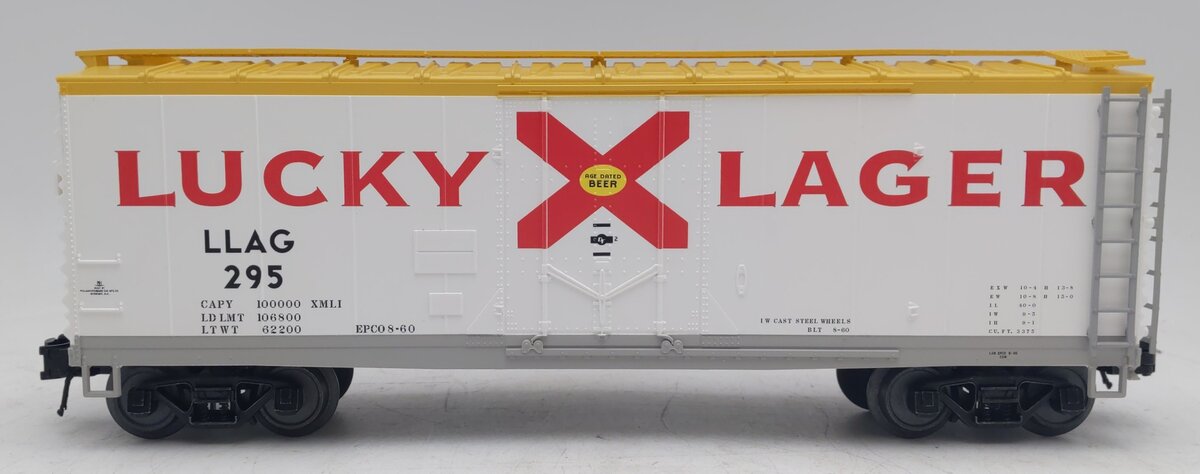 Atlas 2001142-2 O Trainman 40' Plug Door Lucky Lager Road Boxcar #295 (3-Rail) EX/Box