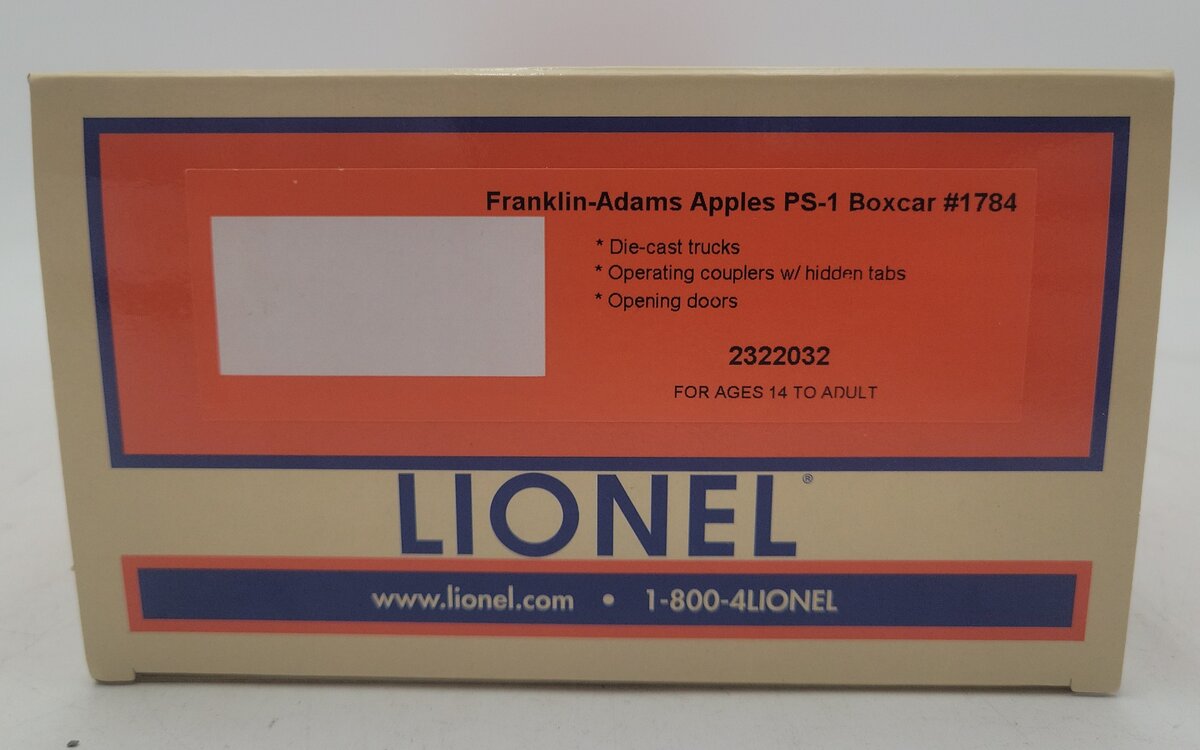 Lionel 2322032 O Gauge Franklin-Adams Apples PS-1 Boxcar #1784 EX/Box