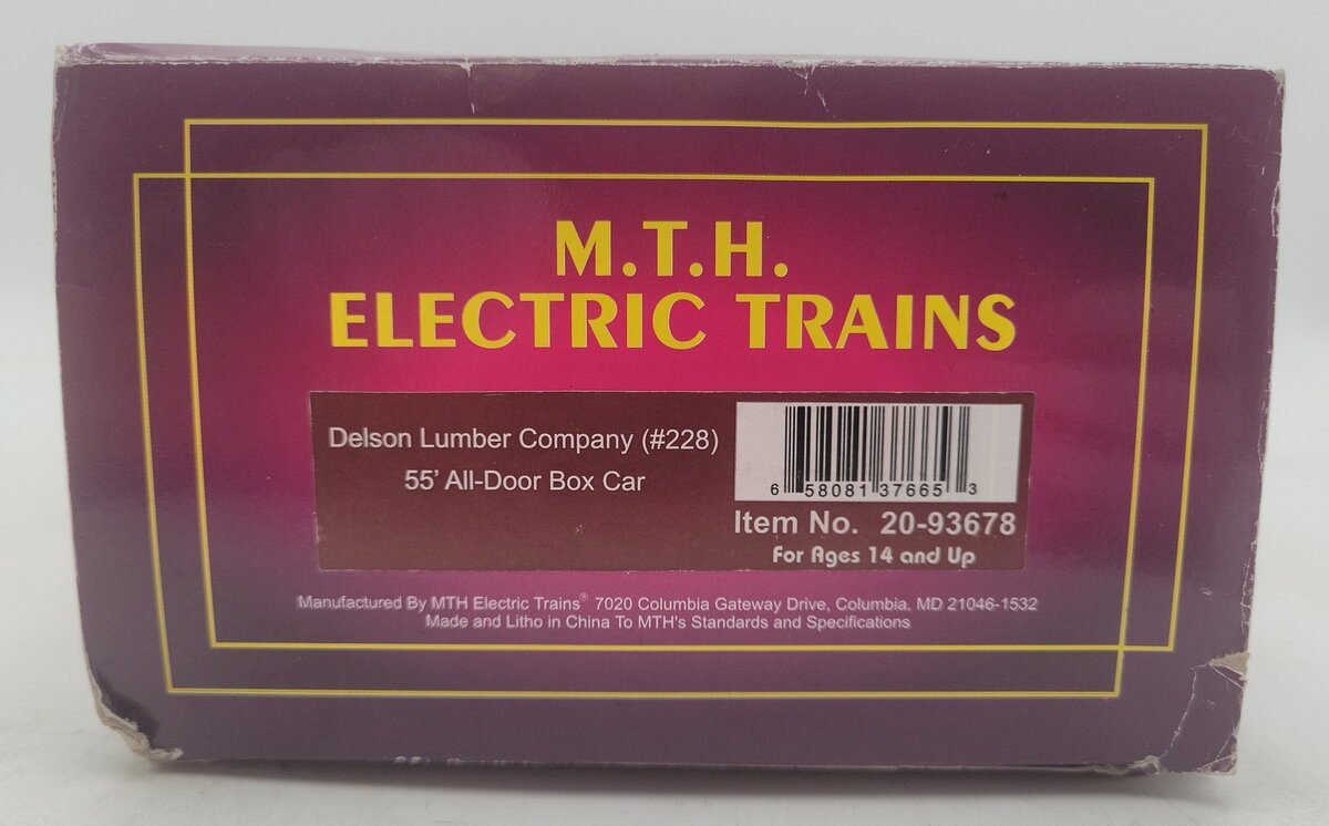 MTH 20-93678 O Delson Lumber Company 55' All-Door Boxcar #228 EX/Box