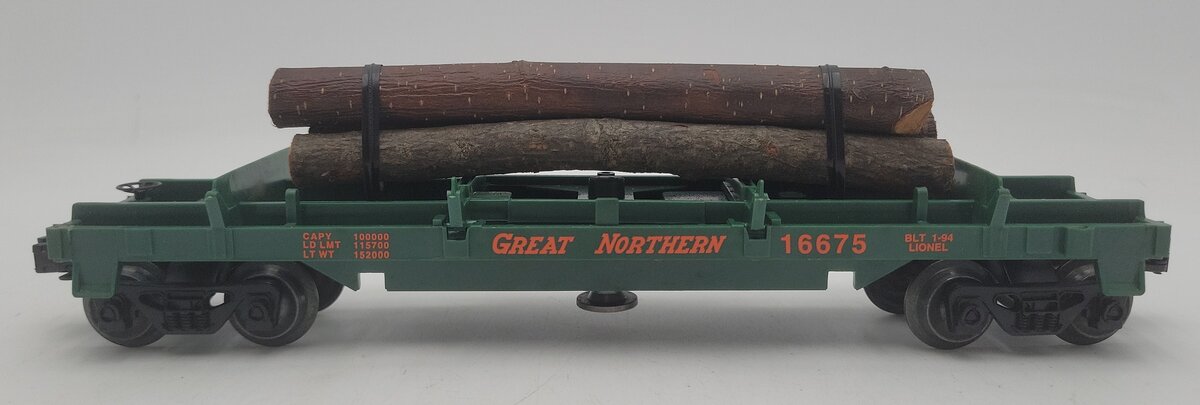 Lionel 6-16675 Great Northern Operating Log Dump Car EX/Box