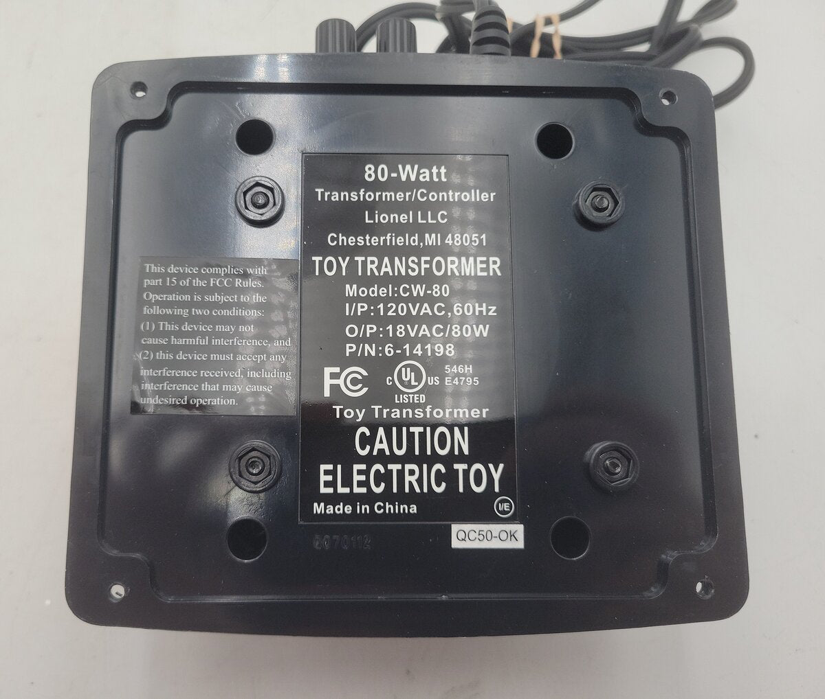 Lionel 1908080 CW80 Transformer EX/Box