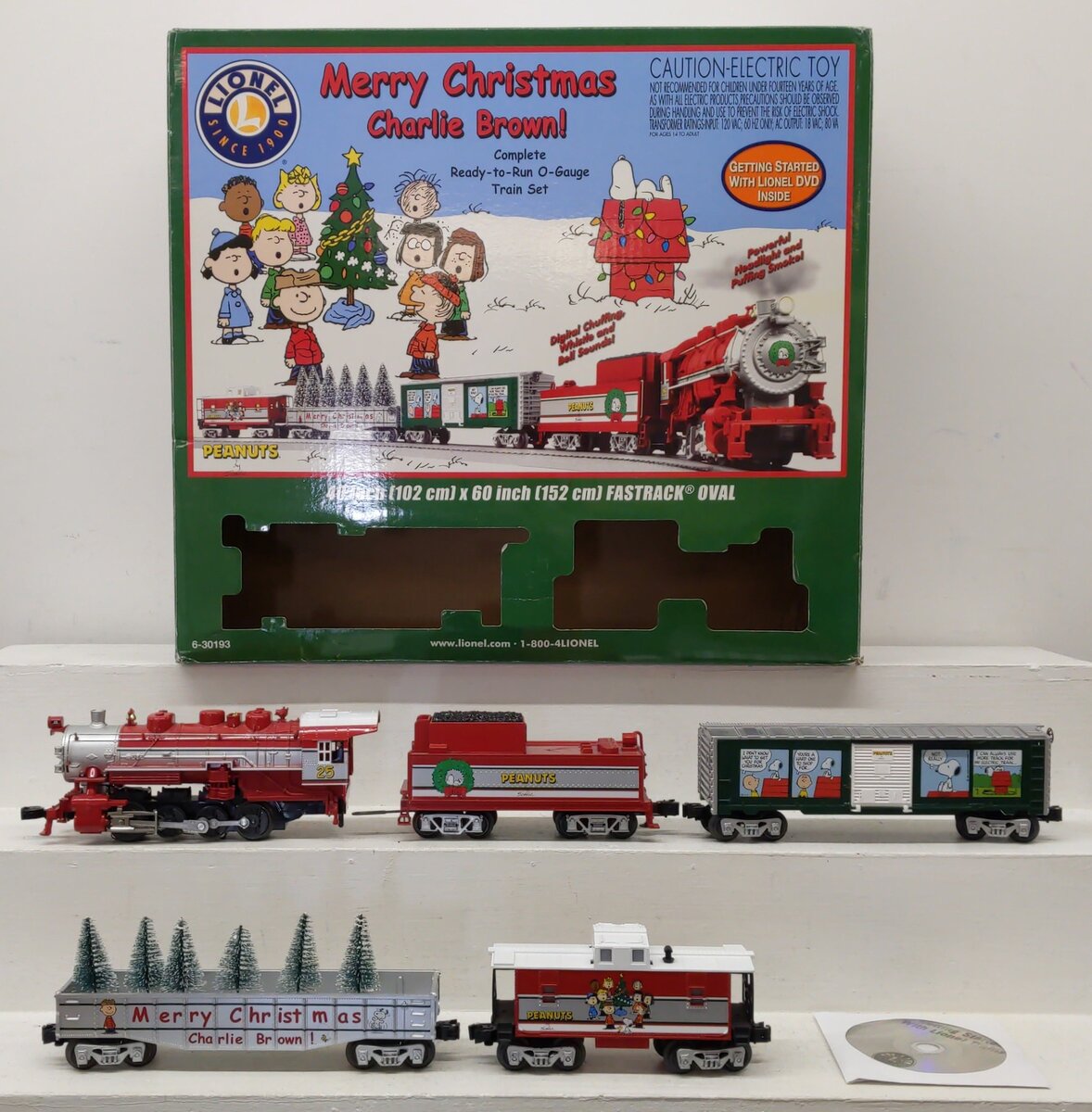 Lionel 6-30193 O Gauge Peanuts Christmas Steam Train Set EX/Box