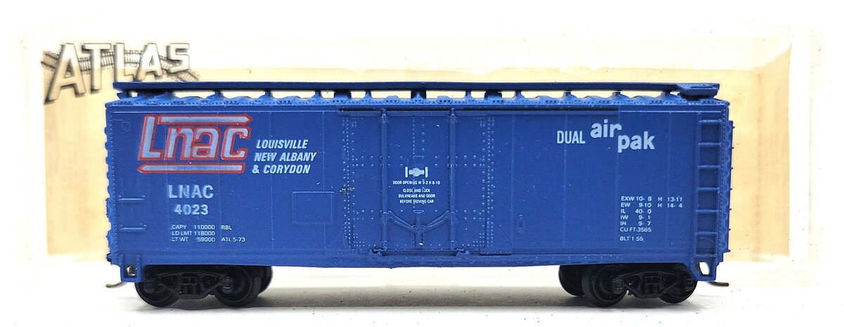 Atlas 3315 N Scale LNAC 40' Boxcar #4023 LN/Box