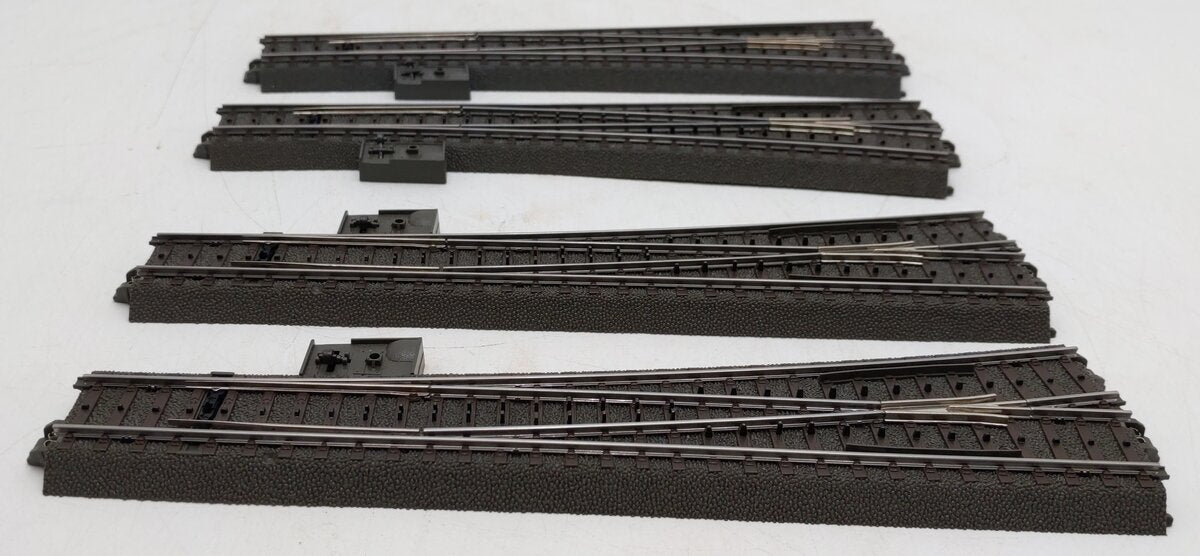 Marklin HO Scale Left/Right Hand Wide Radius C 2-Way Switch Turnouts [4] EX