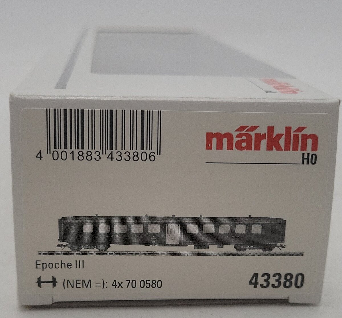Marklin 43380 HO Scale 2nd Cl SBB Steel Passenger Car LN/Box
