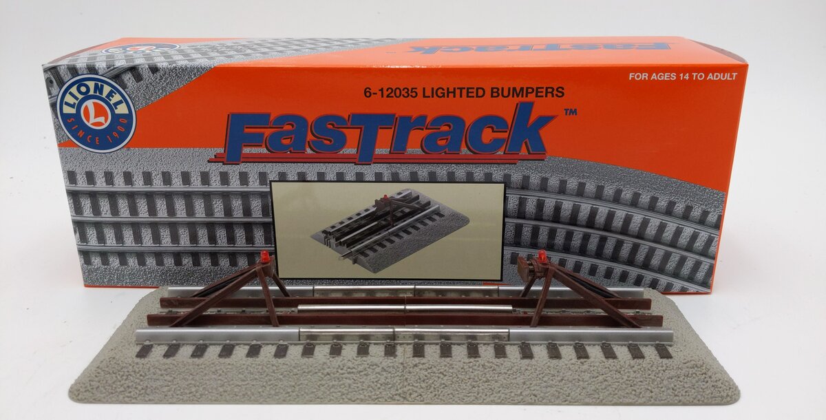 Lionel 6-12035 O Gauge FasTrack Lighted Bumper VG/Box