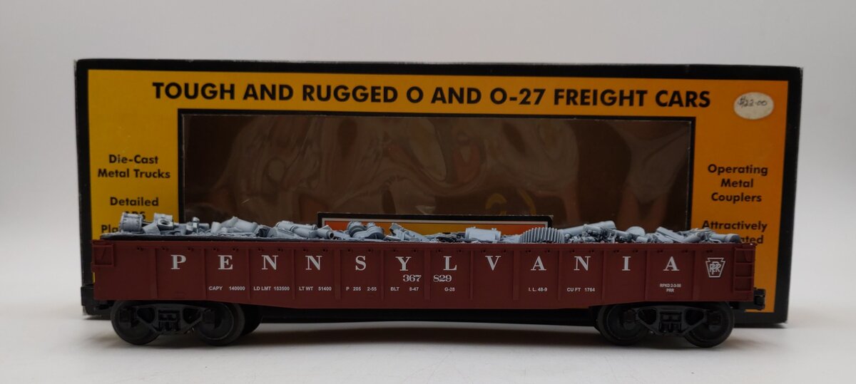 MTH 30-7209 O Gauge Pennsylvania Gondola #367829 LN/Box
