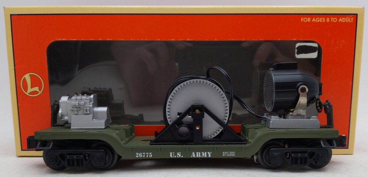 Lionel 6-26775 O Gauge US Army Operating Searchlight Car #26775 EX/Box