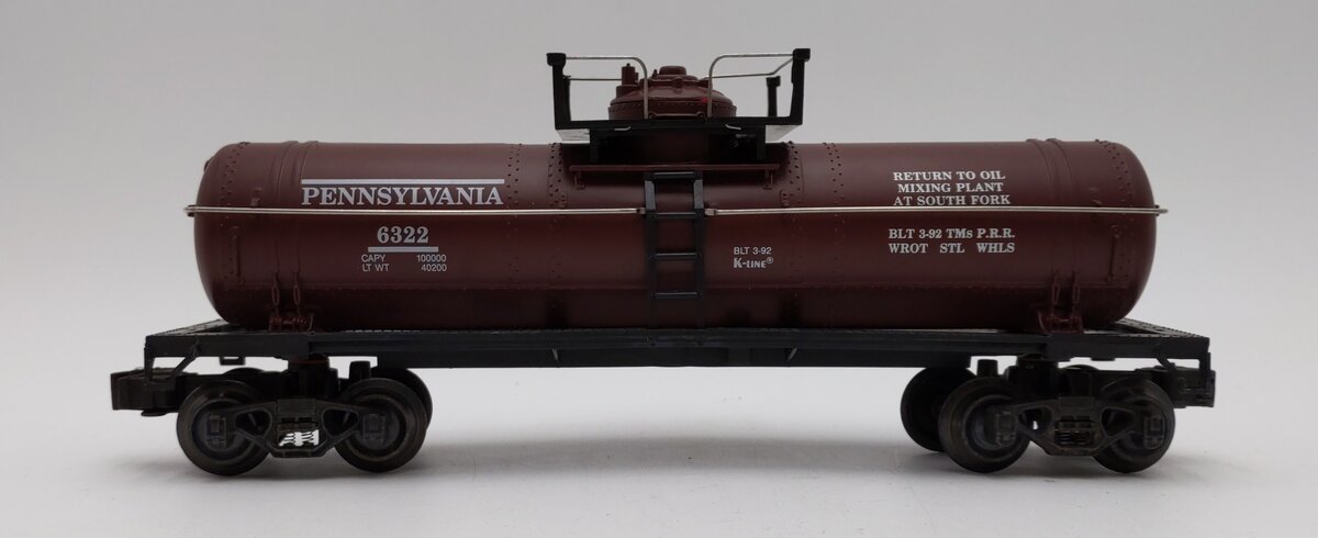 K-Line K-6322 O Gauge Pennsylvania Classic Tank Car EX/Box