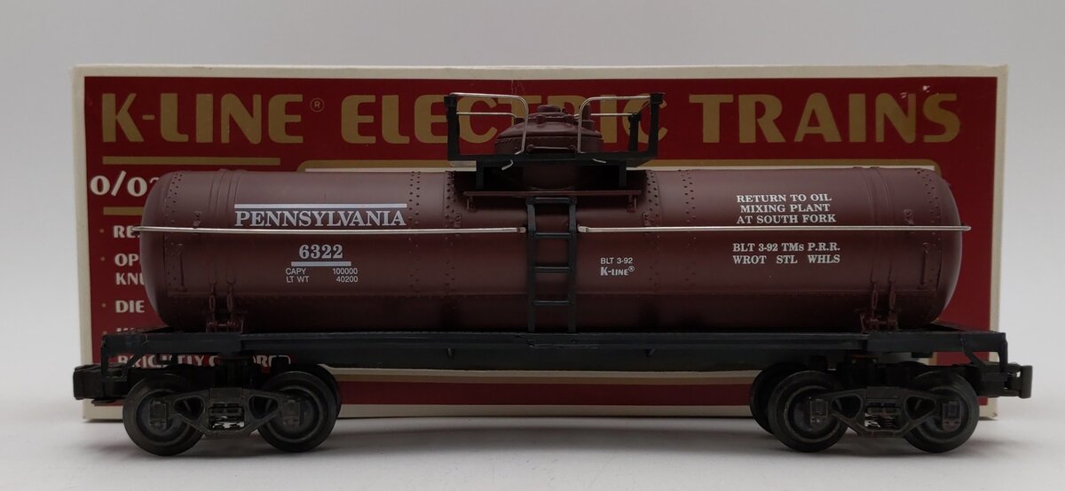 K-Line K-6322 O Gauge Pennsylvania Classic Tank Car EX/Box