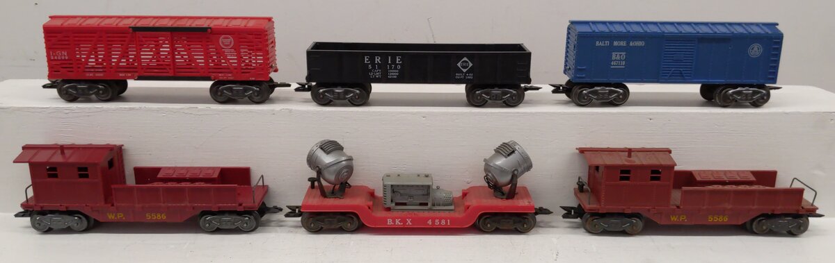Marx O Gauge Vintage Freight Cars: 4581, 5586, 467110, 51170, & 54099 [6] VG