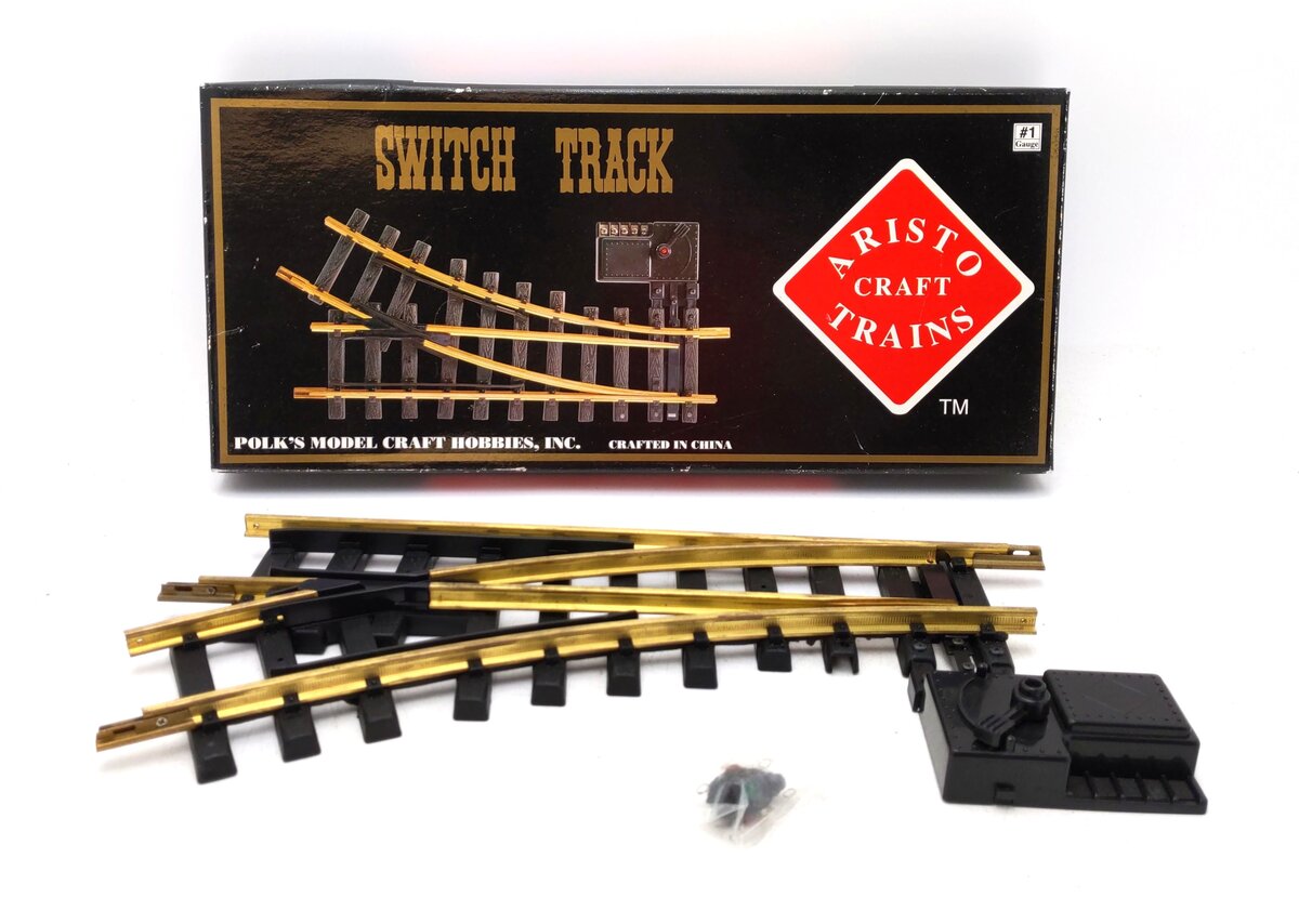 Aristo-Craft 11210 G Euro Brass Left Hand Manual Switch Turnout EX/Box