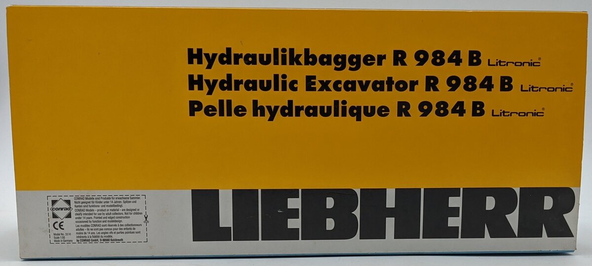 Conrad 2836 1:50 Diecast Liebherr R984 Litronic Hydraulic Excavator NIB