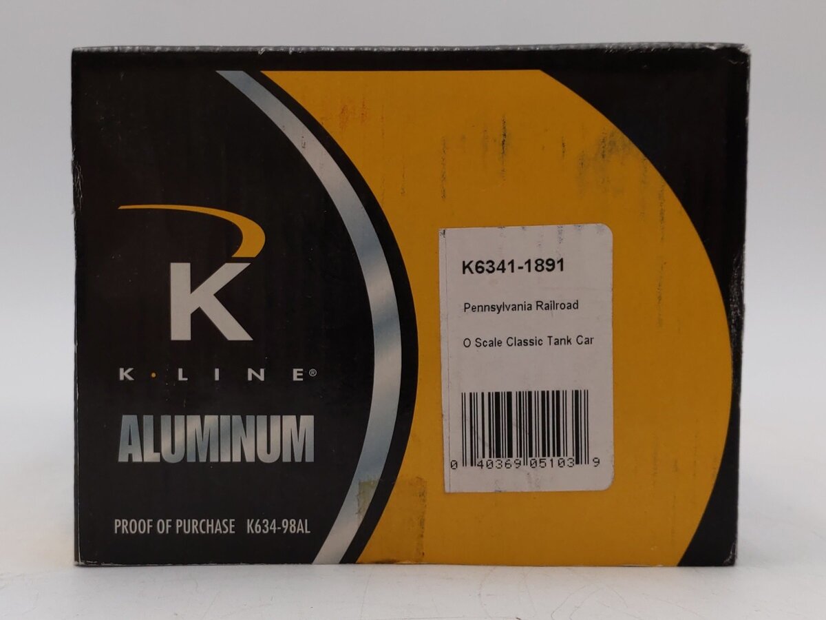 K-Line K6341-1891 O Gauge Pennsylvania Classic Single Dome Tank Car #6341891 LN/Box