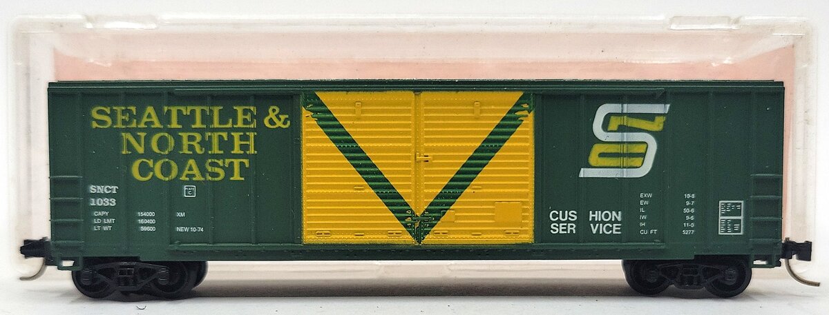 Roundhouse 8821 N Scale Seattle & North Coast Double Door Box Car LN/Box