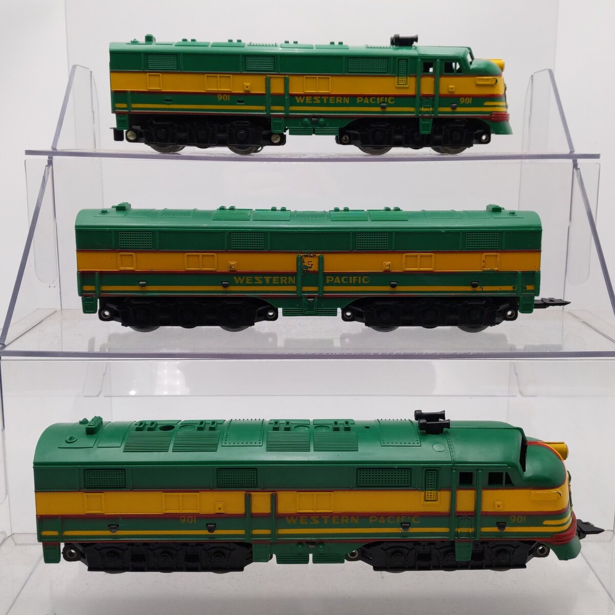Marx 901 Vintage O Gauge Western Pacific F3 ABA Diesel Locomotive Set VG