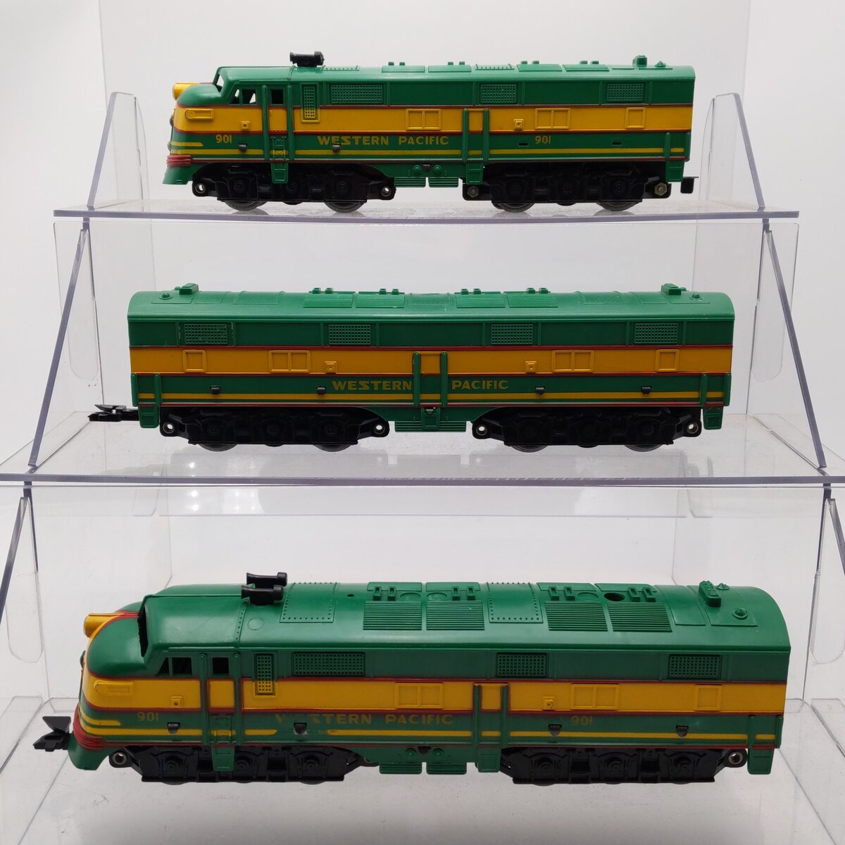Marx 901 Vintage O Gauge Western Pacific F3 ABA Diesel Locomotive Set VG