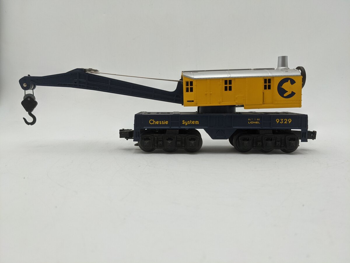 Lionel 6-9329 O Gauge Chessie Crane Car EX