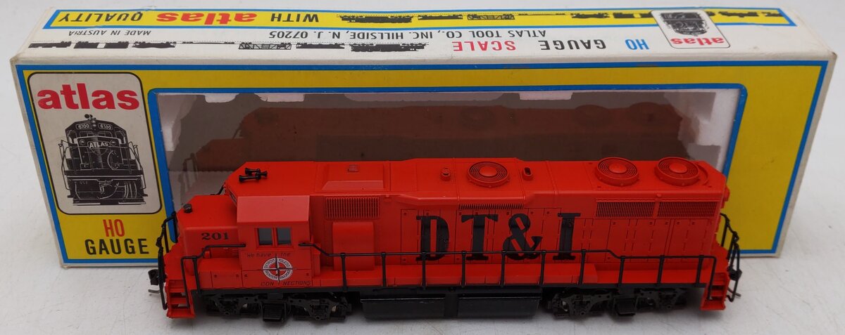 Atlas 7065 HO Scale Detroit, Toledo & Ironton GP-38 Diesel Engine #201 EX/Box