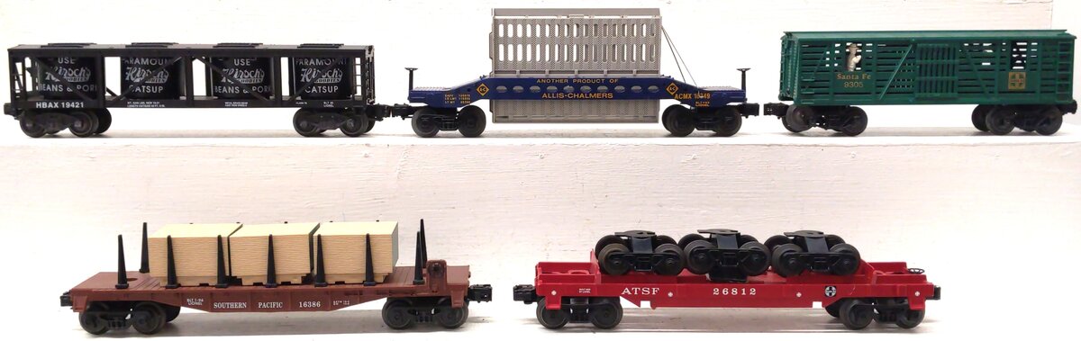 Lionel Assorted O Gauge Freight Cars [5] EX
