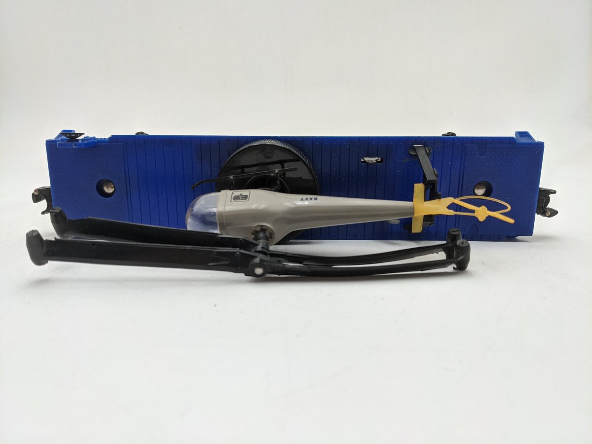 Lionel 3419 Vintage O Operating Flatcar w/ Double-Bladed Helicopter VG/Box