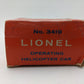 Lionel 3419 Vintage O Operating Flatcar w/ Double-Bladed Helicopter VG/Box