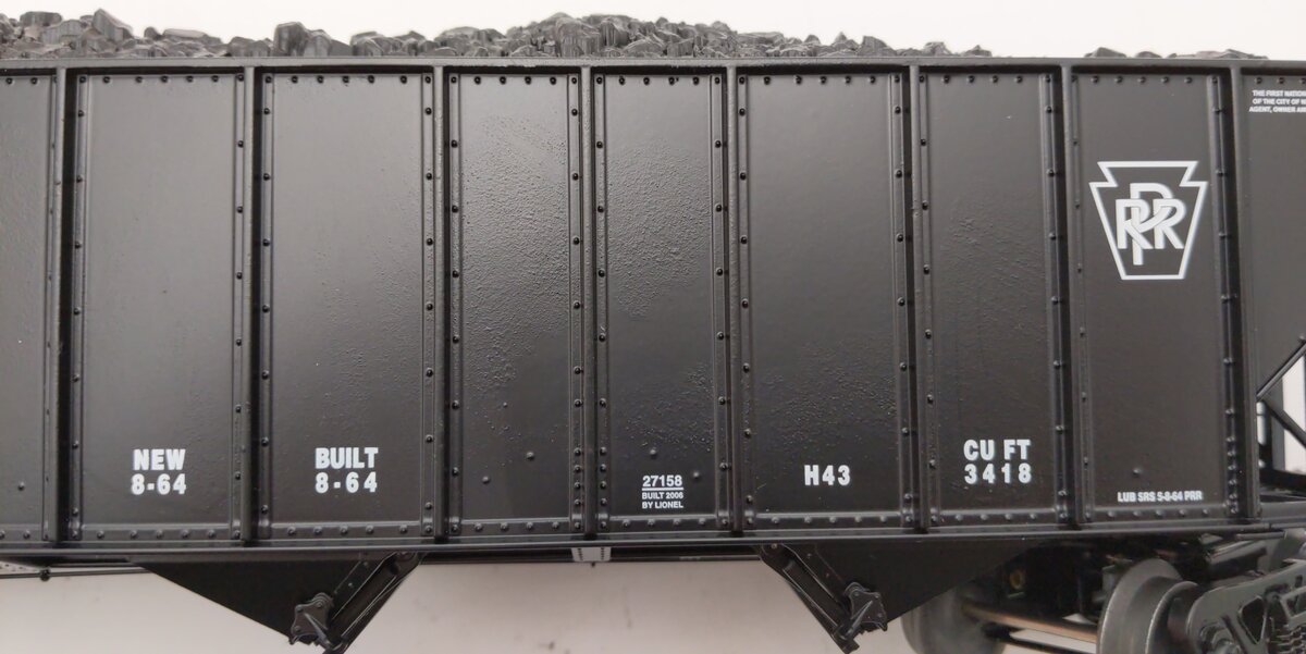 Lionel 6-27158 O Gauge Pennsylvania 3 Bay Open Hopper #180661 EX/Box