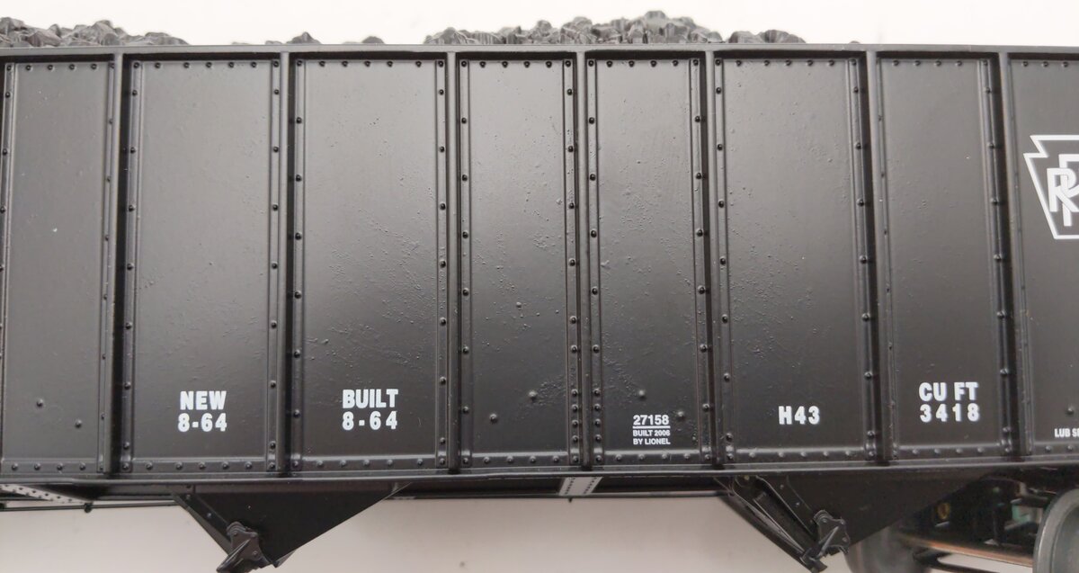 Lionel 6-27158 O Gauge Pennsylvania 3 Bay Open Hopper #180661 EX/Box