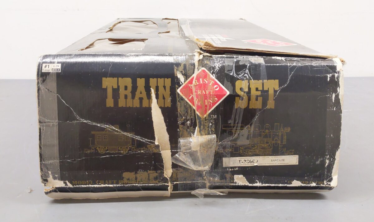 Aristo-Craft 28009 Santa Fe 0-4-0 G Gauge Steam Freight Starter Train Set EX/Box