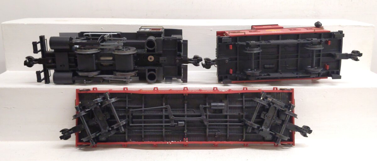 Aristo-Craft 28009 Santa Fe 0-4-0 G Gauge Steam Freight Starter Train Set EX/Box